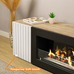 Тумба под ТВ с биокамином SteelHeat LIVORNO IMPULSE 140 см (корпус дуб Сонома / фасады белый)