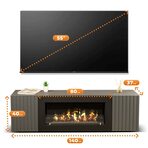 Тумба под ТВ с биокамином SteelHeat LIVORNO IMPULSE 140 см (корпус графит / фасады гротто гранит)