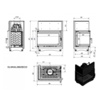 Топка OLIWIA/L/BS/DECO, Г-образное стекло слева