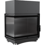 Топка с водяным контуром Amelia/PW/BL/24/BS/W/DECO, Г-образное стекло слева, змеевик