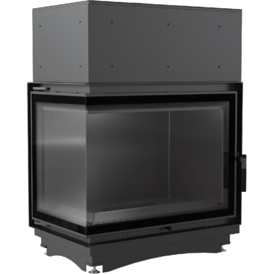 Топка с водяным контуром Amelia/PW/BL/24/BS/W/DECO, Г-образное стекло слева, змеевик