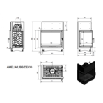 Топка AMELIA/L/BS/DECO, Г-образное стекло слева