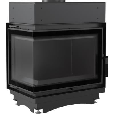 Топка с водяным контуром Maja/PW/BL/12/BS/W/DECO, Г - образное стекло слева, змеевик