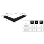 Вентиляционная решетка Люфт угловая правая графит 60 (LUFT/NP/60/45S/G)