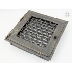 Вентиляционная решетка Ретро графит с одной дверкой открывающаяся 22х22