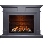 Электрокамин Coventry - Серый графит / Кирпич с очагом Cassette 600 LNH-INT (с дровами)