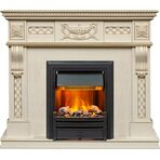 Электрокамин Corsica - Слоновая кость с патиной (Ширина 1100) с очагом Brookline Black