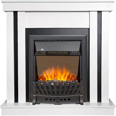 Каминокомплект Cosmo (Разборный) - Белый с черным с очагом Aspen Black