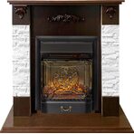 Каминокомплект Hamburg - Сланец белый / Темный орех с очагом Majestic FX M Black RC