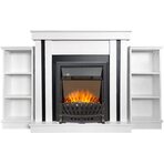 Каминокомплект Портал-тумба Cosmo (Разборный) - Белый с черным с очагом Aspen Black