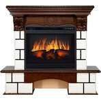 Электрический камин Pierre Luxe - Белый / Темный дуб с очагом Vision 23 EF LED 3D FX