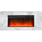 Электрокамин напольный Line 42 SFT White Marble (Разборный) - Белый мрамор с очагом Vision 42 LED