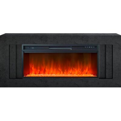 Каминокомплект Line 42 Dark Grey (Разборный) - Темный серый с очагом Vision 42 LED