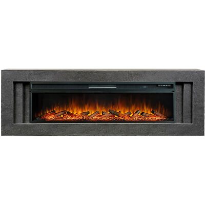 Электрокамин напольный Line 60 Dark Grey (Разборный) - Темный серый с очагом Vision 60 LOG LED