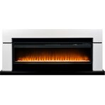 Электрокамин напольный Lindos 60 - Белый с черным с очагом Vision 60 LED