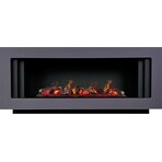 Электрокамин напольный Line SFT - Серый графит с черным с очагом Design L1000RF 3D PS/LOG