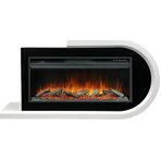Электрокамин Basel R - Белый с черным с очагом Vision 42 LOG LED