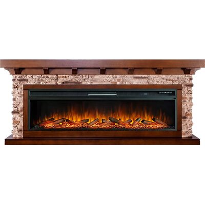 Каминокомплект Chalet 60 - Темный дуб с очагом Vision 60 LOG LED_