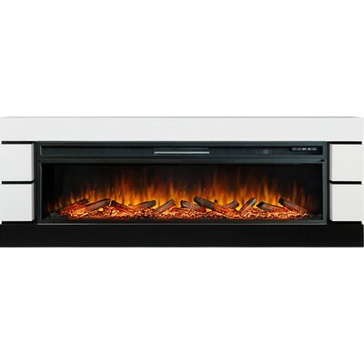 Каминокомплект Modern 60 SFT (Разборный) - Белый с черным с очагом Vision 60 LOG LED