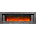 Электрокамин Line 60 Concrete - Серый бетон с очагом Vision 60 LED