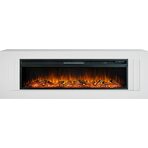 Электрокамин напольный Line 60 (Разборный) - Белый (Высота 645 мм) с очагом Vision 60 LOG LED