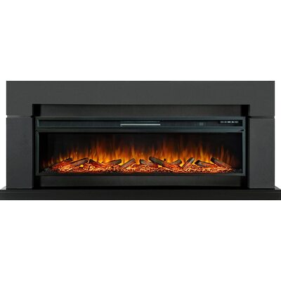 Электрокамин Lindos Graphite Grey (линейный) с очагом Vision 60 LOG LED