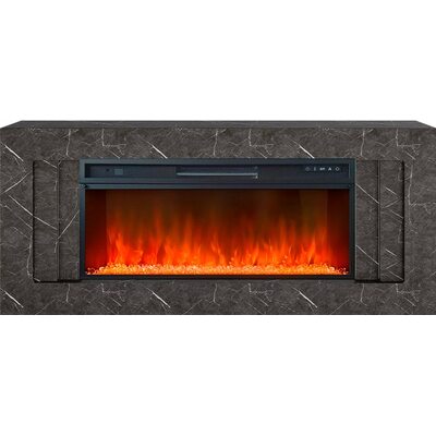 Каминокомплект Line 42 SFT Stone Touch - Серый мрамор с очагом Vision 42 LED