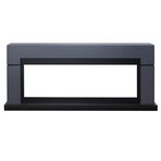 Электрокамин напольный Lindos Graphite Grey (линейный) с очагом Vision 60 LED
