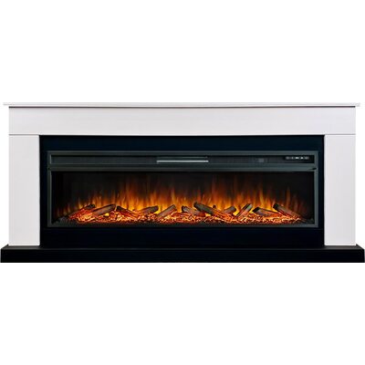 Каминокомплект Bergen 60 (Разборный) - Белый с черным с очагом Vision 60 LOG LED