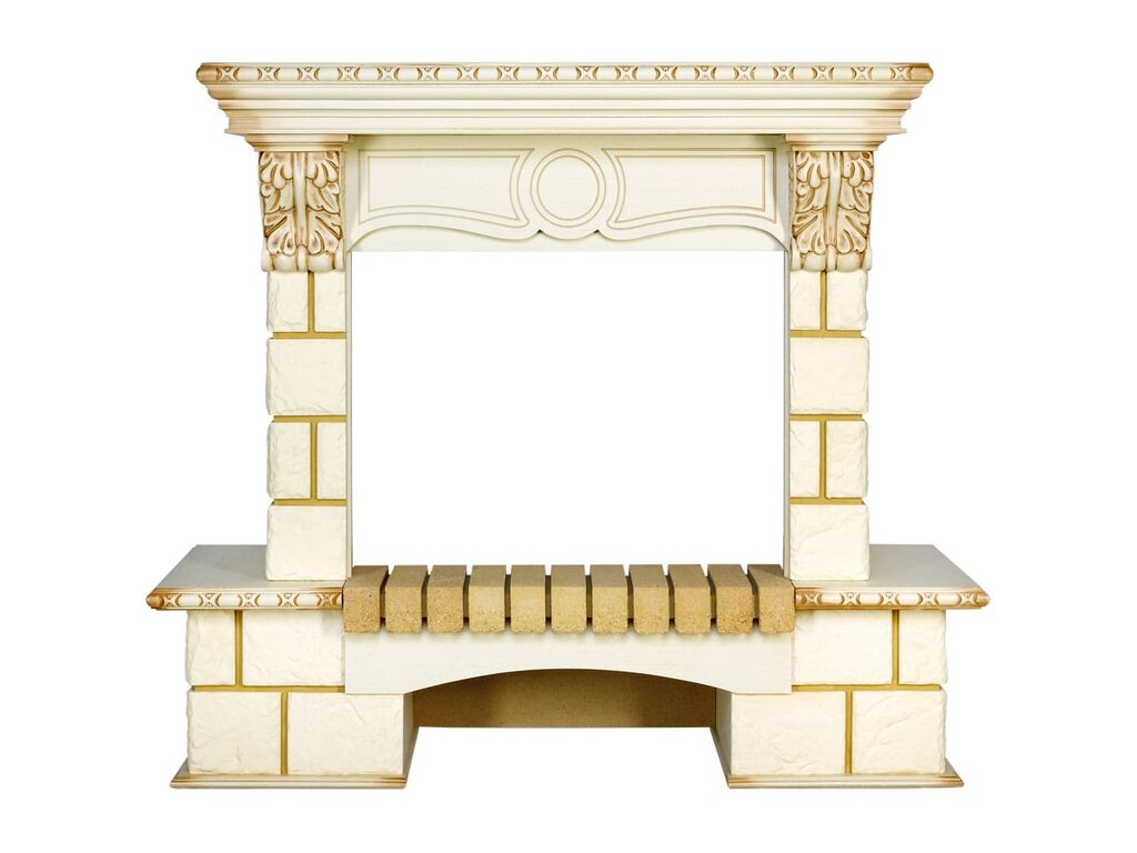 Портал Royal Flame Pierre Luxe - Шампань / Слоновая кость с патиной Портал Royal Flame Pierre Luxe - Шампань / Слоновая кость с патиной