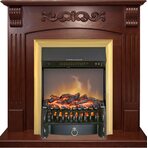 Электрический камин Sorrento угловой - Орех с очагом Fobos FX M Brass
