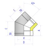 Отвод 2ОТ 45 D250/350 AISI430 0.5/ОЦ