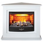 Электрокамин Real-Flame Canada Corner 25.5 WT c подсветкой c очагом 3D Firestar 25,5