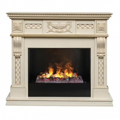 Электрокамин Real-Flame Corsica Lux 26 WT с очагом Black вставка + 3D Cassette 630