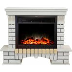 Электрокамин Real-Flame Country 26 WT с очагом Moonblaze lux Bl/Br