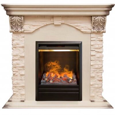Электрокамин Real-Flame Dublin Lux STD/EUG WT с очагом 3D Olympic