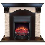 Электрокамин Real-Flame Dublin Lux STD/EUG 24 AO с очагом Fobos s Lux BL/BR