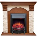 Электрокамин Real-Flame Dublin Lux STD/EUG 24 AO с очагом Fobos s Lux BL/BR
