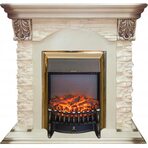 Электрокамин Real-Flame Dublin Lux STD/EUG 24 WT с очагом Fobos s Lux BL/BR