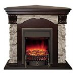 Электрокамин Real-Flame Dublin ROCK Corner STD/EUG 24 AO с очагом Fobos s Lux BL/BR