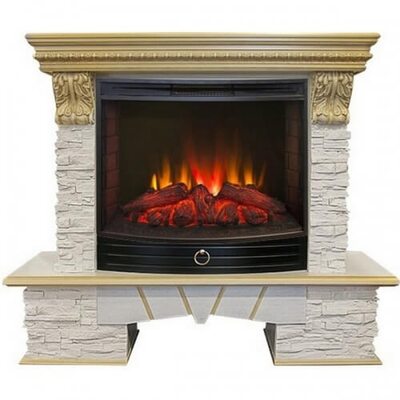 Электрокамин Real-Flame Rockland LUX 25,5 WT с очагом Evrika 25,5 LED