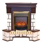Электрокамин Real-Flame Stone Corner New STD/EUG AO с очагом Fobos s Lux BL/BR