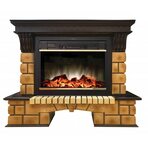 Электрокамин Real-Flame Stone Brick 26 AO с очагом Moonblaze lux Bl/Br