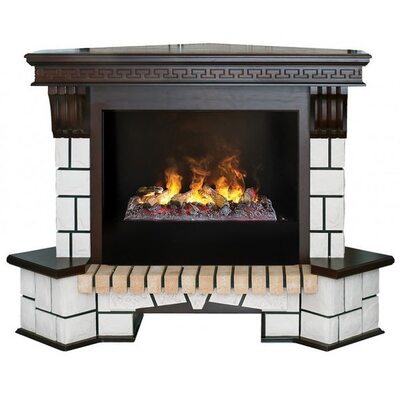 Электрический камин Real-Flame Stone Corner New 26 AO с очагом 3D Cassette 630+Black вставка