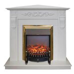 Электрокамин Real-Flame Dominica Corner STD/EUG WT с очагом Fobos s Lux BL/BR