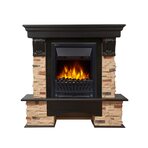 Портал Pietra Classic камень сланец натуральный, шпон темный дуб