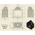 Каминная топка Amelia прямое стекло