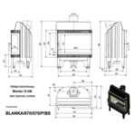 Каминная топка Blanka 670/570/P/BS угловое стекло справа