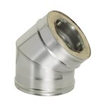 Отвод 45° для сэндвич дымохода D180/260, AISI 439 (0,5 мм)