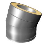 Отвод 15° дымохода V50R D250/350, AISI 321/304 (0,5 мм)